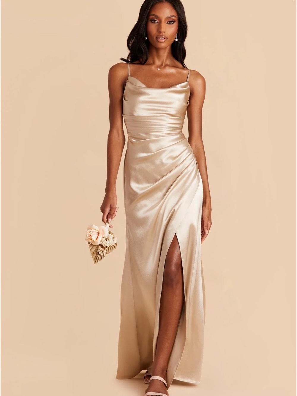 Birdy Grey Lydia Shiny Satin Gold Dress Size XS